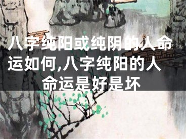 八字纯阳或纯阴的人命运如何,八字纯阳的人命运是好是坏