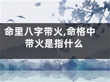 命里八字带火,命格中带火是指什么