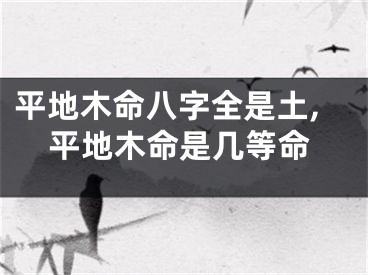 平地木命八字全是土,平地木命是几等命