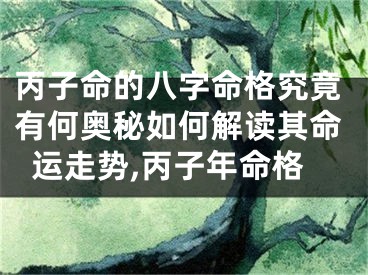 丙子命的八字命格究竟有何奥秘如何解读其命运走势,丙子年命格