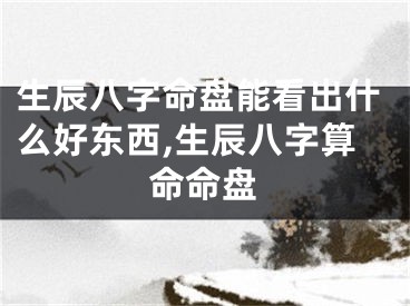 生辰八字命盘能看出什么好东西,生辰八字算命命盘