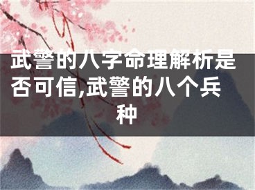 武警的八字命理解析是否可信,武警的八个兵种