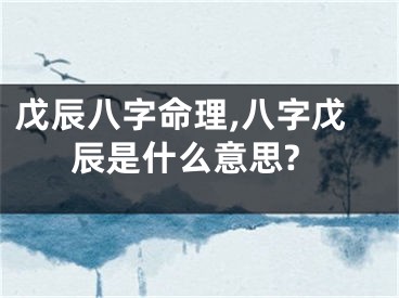戊辰八字命理,八字戊辰是什么意思?