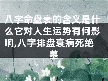 八字命盘衰的含义是什么它对人生运势有何影响,八字排盘衰病死绝墓
