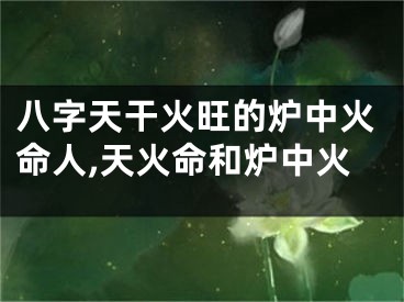 八字天干火旺的炉中火命人,天火命和炉中火