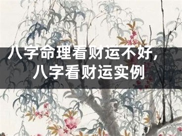八字命理看财运不好,八字看财运实例