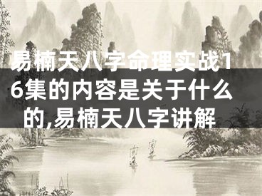 易楠天八字命理实战16集的内容是关于什么的,易楠天八字讲解