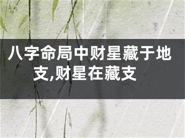 八字命局中财星藏于地支,财星在藏支