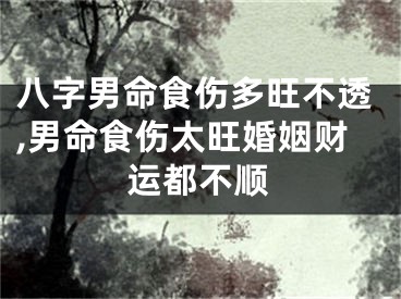 八字男命食伤多旺不透,男命食伤太旺婚姻财运都不顺