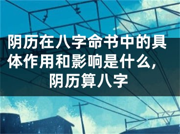 阴历在八字命书中的具体作用和影响是什么,阴历算八字