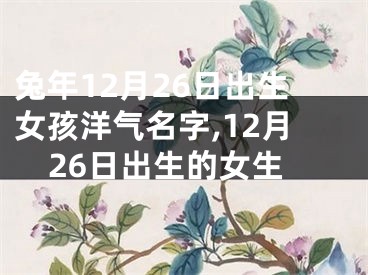 兔年12月26日出生女孩洋气名字,12月26日出生的女生