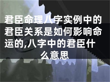 君臣命理八字实例中的君臣关系是如何影响命运的,八字中的君臣什么意思