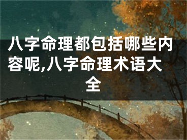 八字命理都包括哪些内容呢,八字命理术语大全