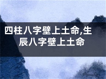 四柱八字壁上土命,生辰八字壁上土命