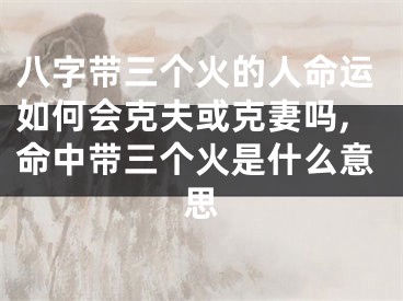 八字带三个火的人命运如何会克夫或克妻吗,命中带三个火是什么意思