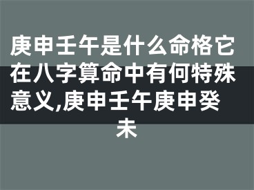 庚申壬午是什么命格它在八字算命中有何特殊意义,庚申壬午庚申癸未