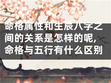 命格属性和生辰八字之间的关系是怎样的呢,命格与五行有什么区别