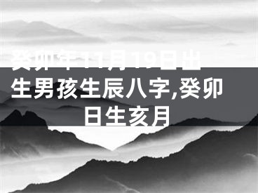 癸卯年11月19日出生男孩生辰八字,癸卯日生亥月