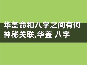 华盖命和八字之间有何神秘关联,华盖 八字