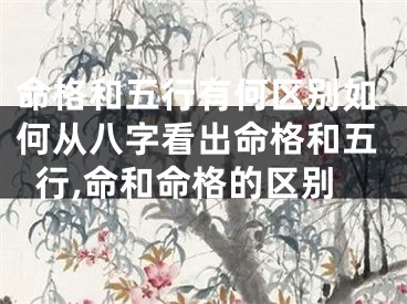 命格和五行有何区别如何从八字看出命格和五行,命和命格的区别