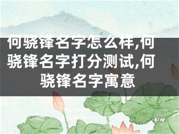 何骁锋名字怎么样,何骁锋名字打分测试,何骁锋名字寓意