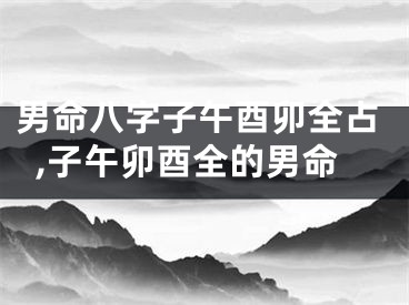 男命八字子午酉卯全占,子午卯酉全的男命