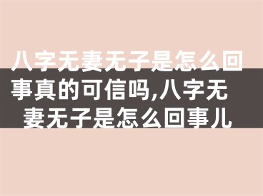 八字无妻无子是怎么回事真的可信吗,八字无妻无子是怎么回事儿