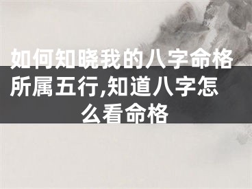如何知晓我的八字命格所属五行,知道八字怎么看命格