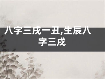 八字三戌一丑,生辰八字三戌