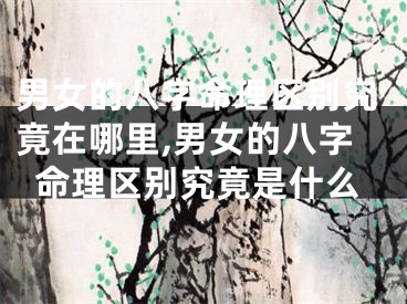 男女的八字命理区别究竟在哪里,男女的八字命理区别究竟是什么