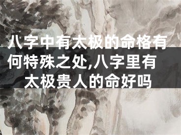 八字中有太极的命格有何特殊之处,八字里有太极贵人的命好吗