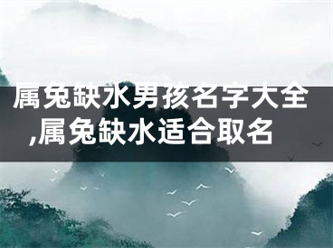 属兔缺水男孩名字大全,属兔缺水适合取名