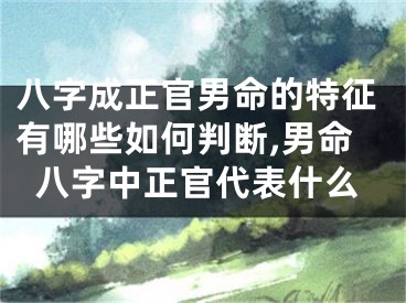 八字成正官男命的特征有哪些如何判断,男命八字中正官代表什么