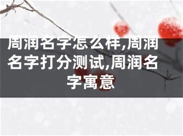 周润名字怎么样,周润名字打分测试,周润名字寓意