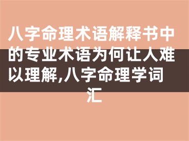 八字命理术语解释书中的专业术语为何让人难以理解,八字命理学词汇