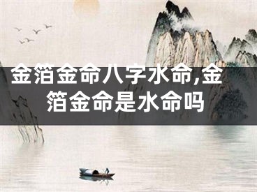 金箔金命八字水命,金箔金命是水命吗