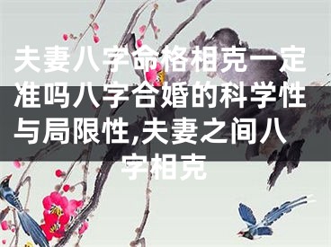 夫妻八字命格相克一定准吗八字合婚的科学性与局限性,夫妻之间八字相克
