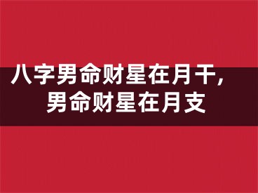 八字男命财星在月干,男命财星在月支