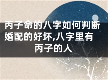 丙子命的八字如何判断婚配的好坏,八字里有丙子的人