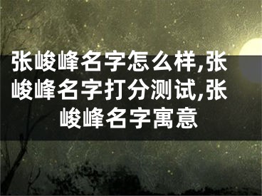 张峻峰名字怎么样,张峻峰名字打分测试,张峻峰名字寓意