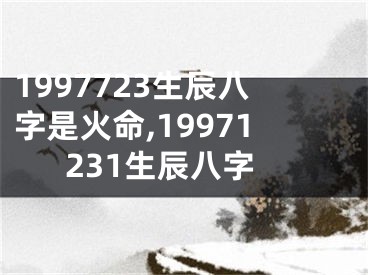 1997723生辰八字是火命,19971231生辰八字
