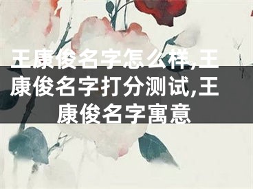 王康俊名字怎么样,王康俊名字打分测试,王康俊名字寓意