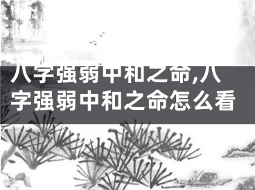 八字强弱中和之命,八字强弱中和之命怎么看
