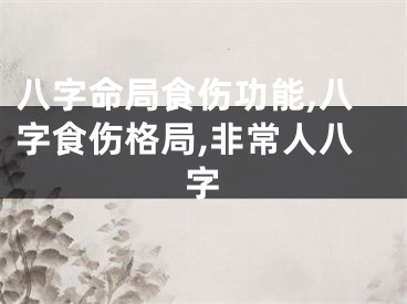 八字命局食伤功能,八字食伤格局,非常人八字