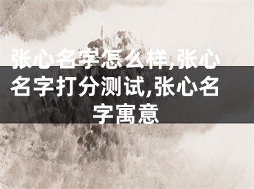 张心名字怎么样,张心名字打分测试,张心名字寓意