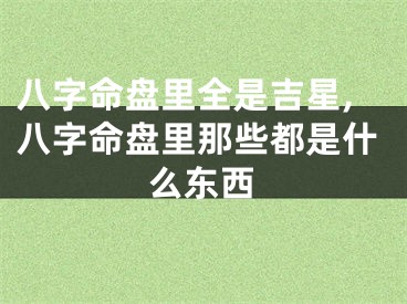 八字命盘里全是吉星,八字命盘里那些都是什么东西