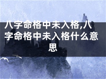 八字命格中未入格,八字命格中未入格什么意思
