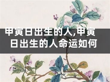 甲寅日出生的人,甲寅日出生的人命运如何