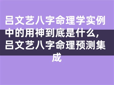 吕文艺八字命理学实例中的用神到底是什么,吕文艺八字命理预测集成