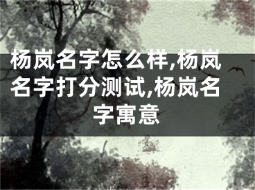 杨岚名字怎么样,杨岚名字打分测试,杨岚名字寓意
